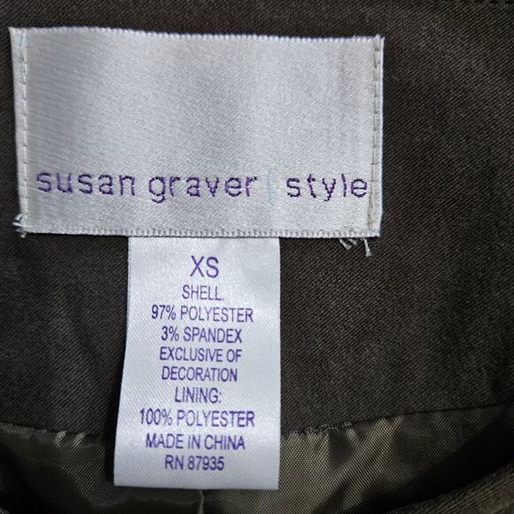 Susan Graver Olive Embroidered Blazer - Picture 11 of 14